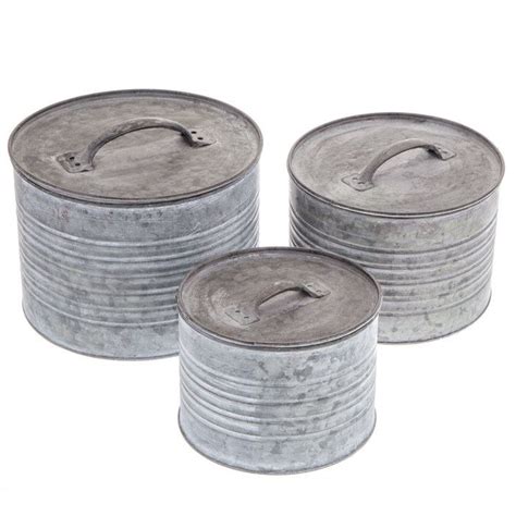 galvanised metal box with lid|small galvanized container with lids.